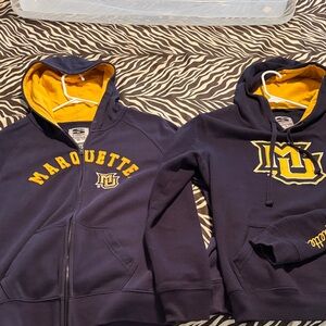 2 Marquette MU women’s Navy Hoodie sweatshirts